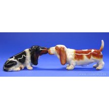 Mwah Salt And Pepper  Basset Hounds Statue