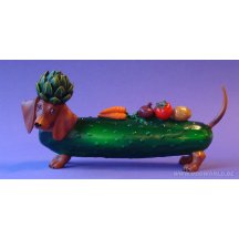 Hot Diggity Dogs Veggie Dashond Teckel Hond Beeld