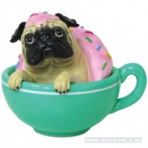 Pugnacious Mopshondpug In A Mug Hond Beeld