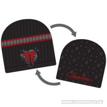 Throwdown Black Beanie Red Logo Reversable 